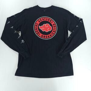 Naruto Akatsuki Shinobi Organization Long Sleeve Shirt Mens M Ripple Junction